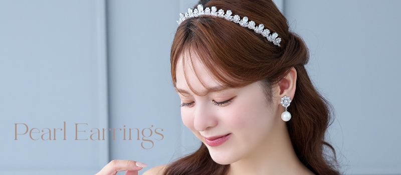 　イヤリング　ピアス　ジルコニア　スワロフスキー　キュービックジルコニア　パール　ウエディング　ブライダル　結婚式　二次会　ヘッドドレス　クラシカル　披露宴　前撮り　後撮り　小物合わせ　ブライダルアクセサリー　