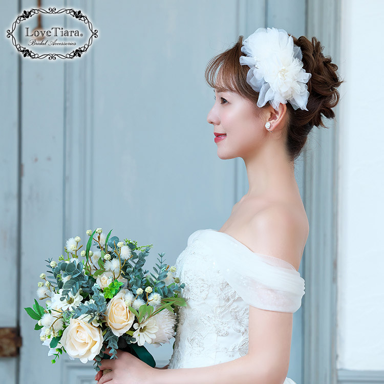 ヘッドドレス【サブリナ】髪飾り・花冠 ボンネ｜ブライダル