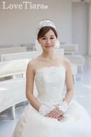 レースターバン【ロマンティックローズ】ウェディングヘッドドレス 髪