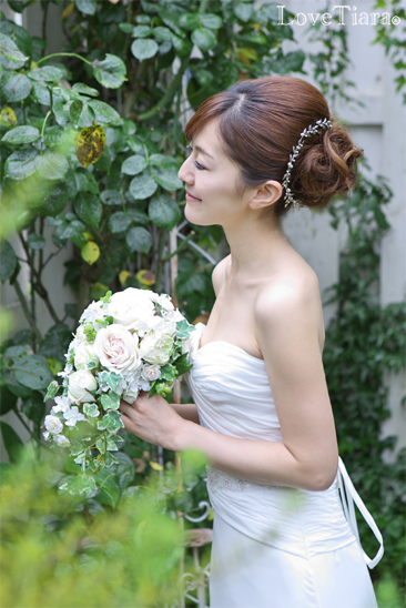 結婚式 ブライダル ウェディング ヘッドドレス リーフ 葉 ボタニカル ナチュラル バックカチューシャ