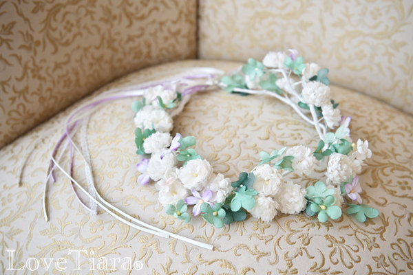 花冠 シロツメクサ ウェディングヘッド ドレス髪飾り セール アウトレット ブライダル ウェディングアクセサリー通販 ラブティアラ