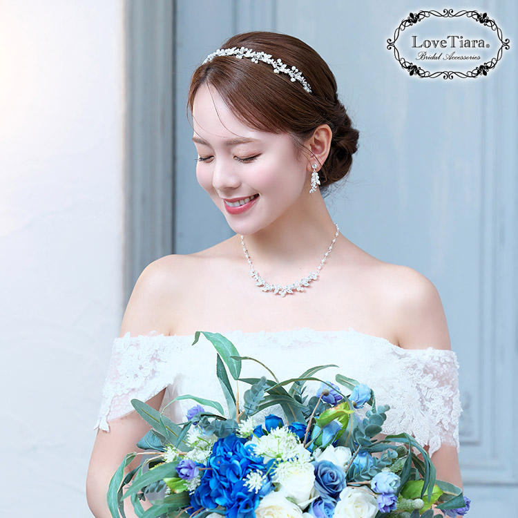 リーフ＆パールカチューシャ 通信販売ブライダルウェディング