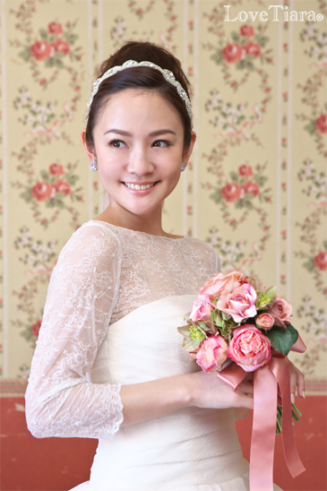 着用画像 カチューム リボンカチューシャ ウェディング 結婚式