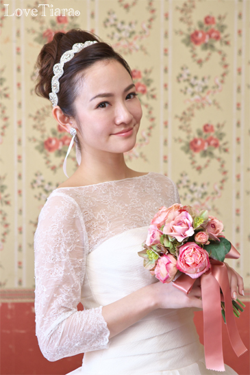 着用画像 カチューム リボンカチューシャ ウェディング 結婚式