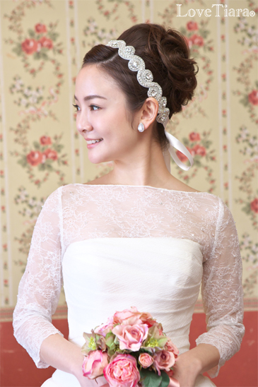 着用画像 カチューム リボンカチューシャ ウェディング 結婚式