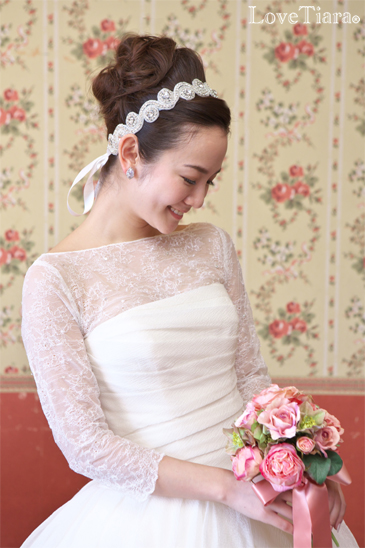 着用画像 カチューム リボンカチューシャ ウェディング 結婚式