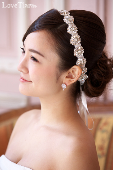 着用画像 カチューム リボンカチューシャ ウェディング 結婚式