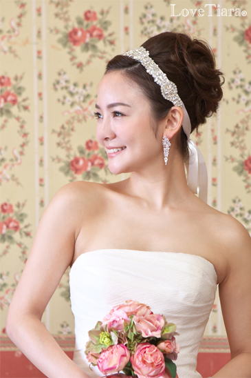 着用画像 カチューム リボンカチューシャ ウェディング 結婚式