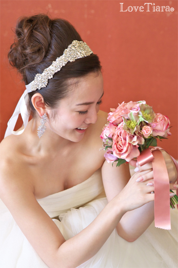 着用画像 カチューム リボンカチューシャ ウェディング 結婚式