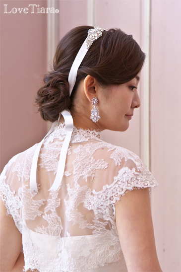 着用画像 カチューム リボンカチューシャ ウェディング 結婚式
