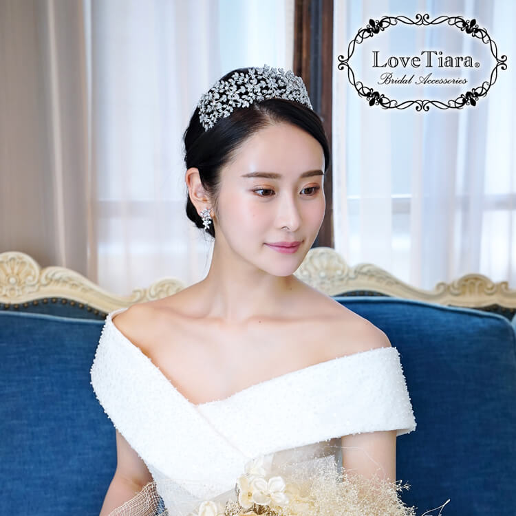 シルバーヘアアクセサリー ウエディング ヘッドドレス 結婚式 ティアラ