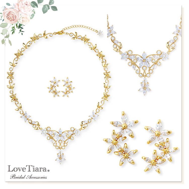 Love Tiara★フラワーガーデンジルコニアネックレスセット