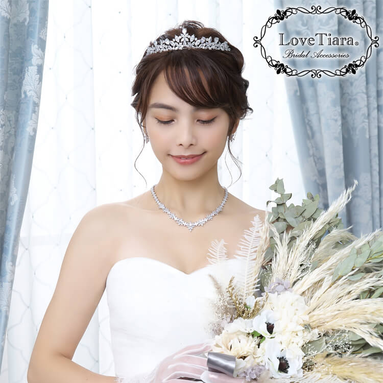 N♡イヤリング ピアス・ネックレス☆2点セット ウェディングアクセサリー結婚式 通販