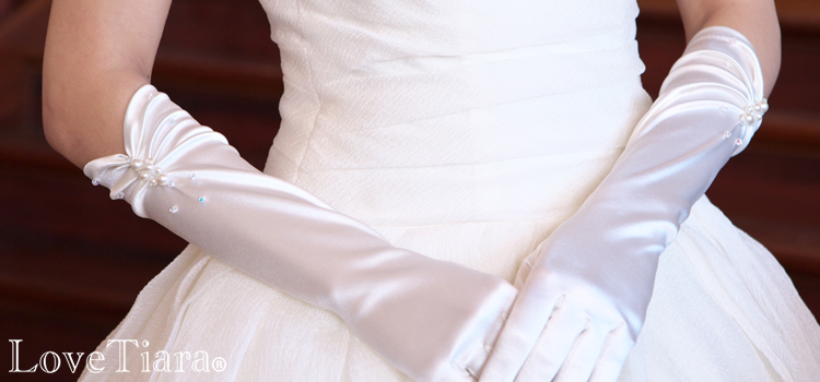 ウェディンググローブ・手袋 結婚式 ブライダル サテン オーガンジー