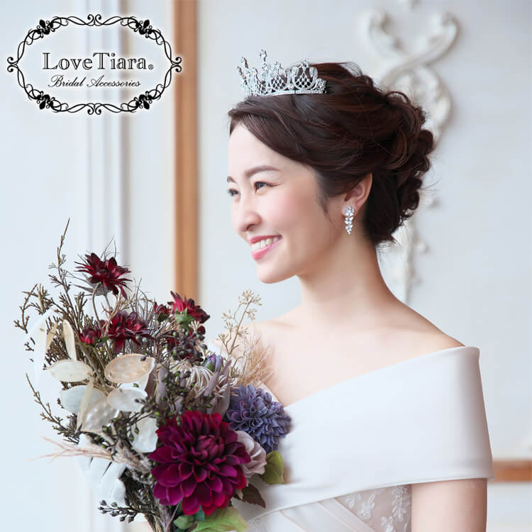 ウェディング ティアラ ネックレス イヤリング 髪 宝石 ガラス 韓国 結婚
