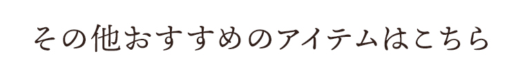 その他のおすすめアイテムはこちら