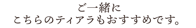 ご一緒にこちらのティアラもおすすめです