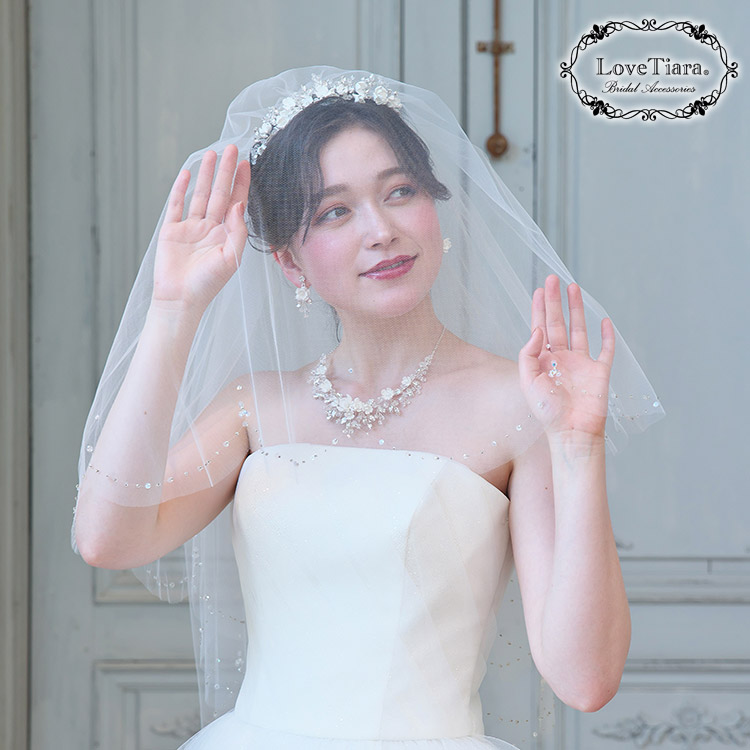 イノセントリー  ベール ビジュー付き 結婚式 小物 ショートベール【ビジュー】 通信販売ブライダルウェディング