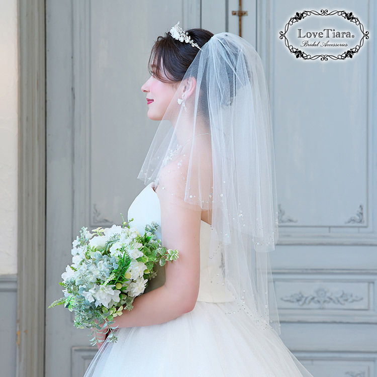 イノセントリー  ベール ビジュー付き 結婚式 小物 ショートベール【ビジュー】 通信販売ブライダルウェディング